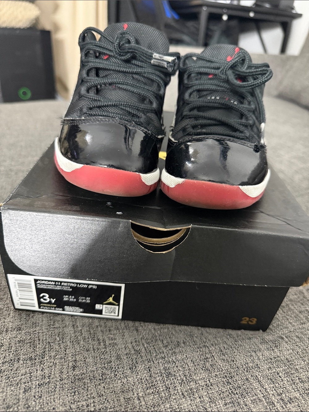 Jordan Kids 11 Black & Red Retro Low